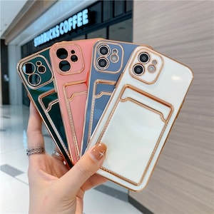 Card Holder Electroplated Phone Case For Iphone 13 13 pro 11 11pro 12 Pro Max X Xr Xs Max Se2020 7 8 Plus Shell Case Back Cover