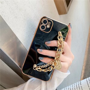 Goddess Metal Chain Bracelet Plating Case For iPhone 13 13 Pro Max case, 13 mini case, 11 XR case, X XS Max Case, 7 8 Plus case Se 2020