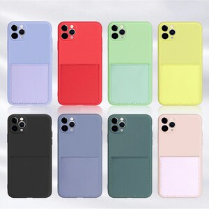 Card Holder Silicone Case For Iphone For Iphone 13 13 pro 11 11pro 12 Pro Max X Xr Xs Max Se2020 7 8 Plus With  Card Holder