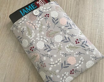 Wildflower Fabric Book Sleeve: Cotton Book Cover with Button