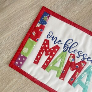Handmade Quilted Mug Rug, Fabric Coaster gift for Mom