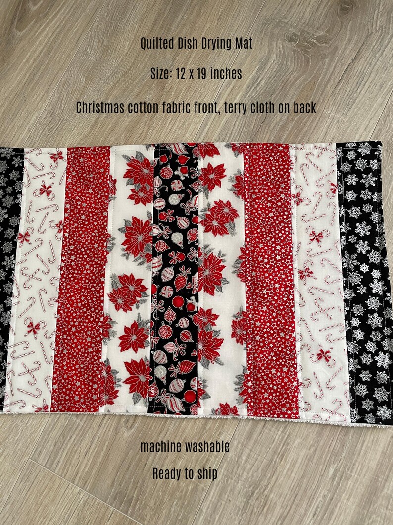 Dish Drying Mat Christmas Kitchen Decor Etsy