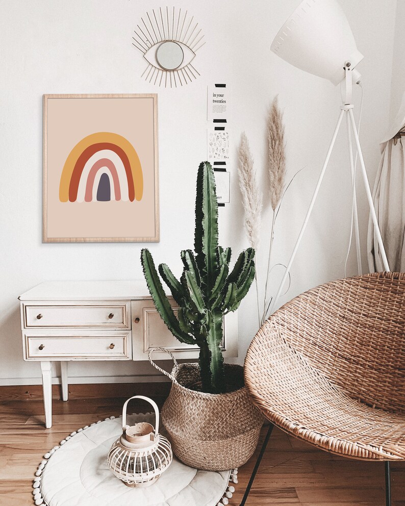 Rainbow Print Bohemian Rainbow Art Nursery Decor Kids Room - Etsy