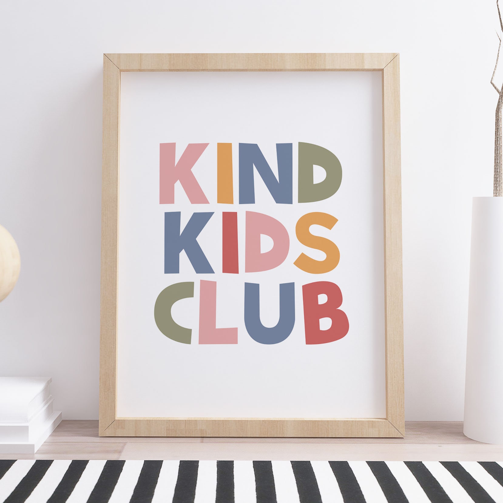 Kind Kids Club Print, Kid's Room Printable Wall Art, Classroom Sign ...