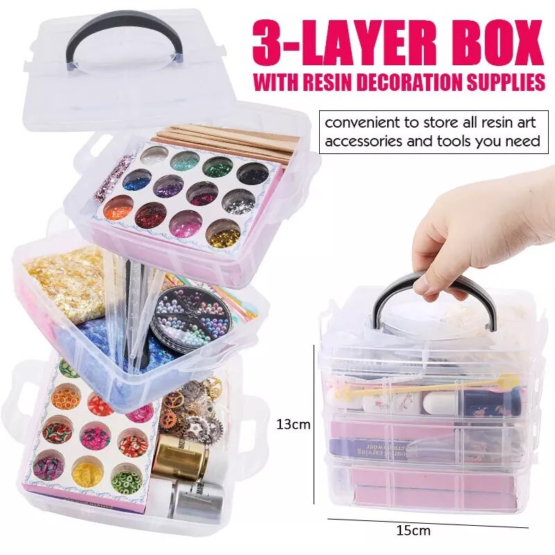 Epoxy Resin Accessories Kit With 3 Layers Box Filling Sequins Etsy