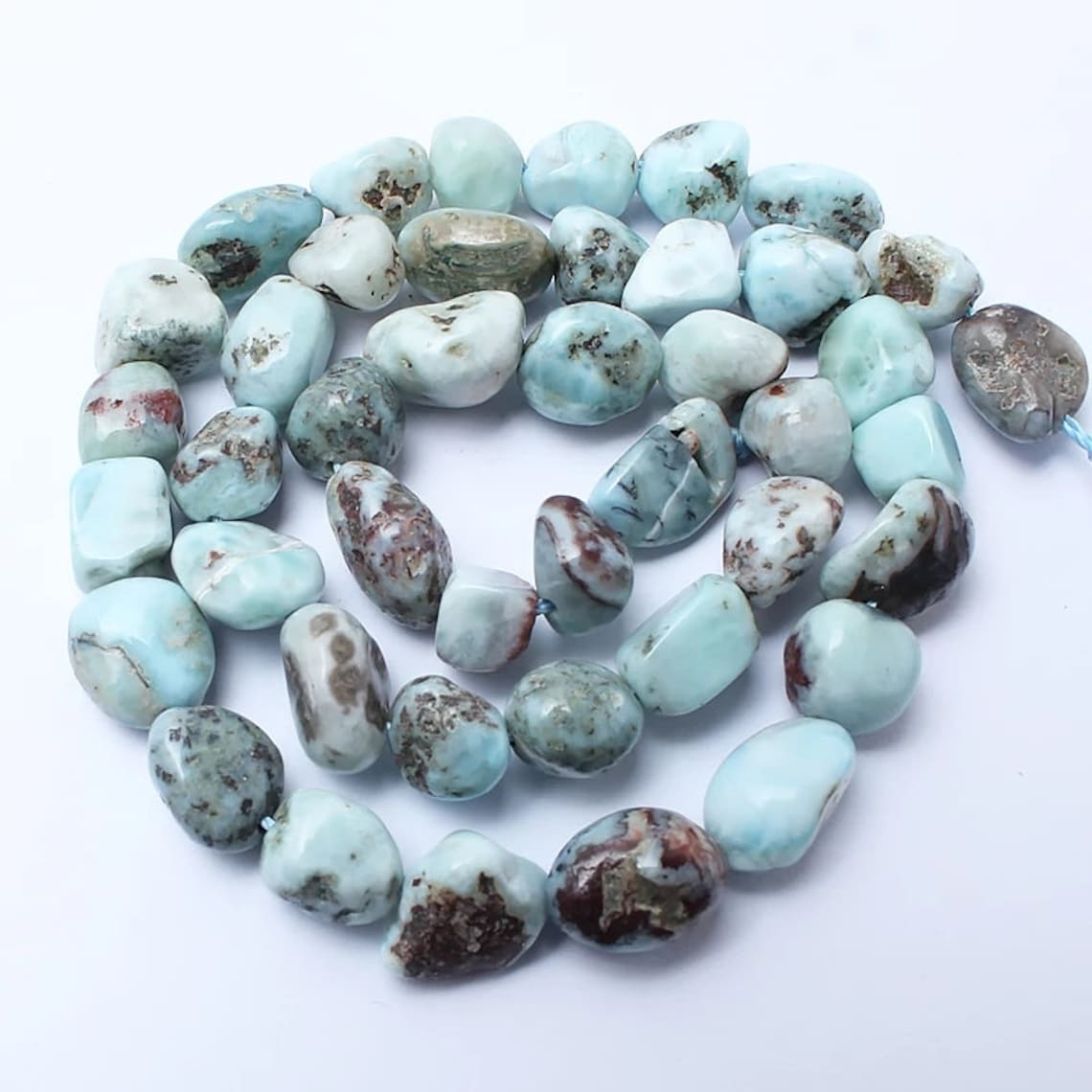 Natural Larimar Stone Beads Irregular Real Larimar Beads For Etsy