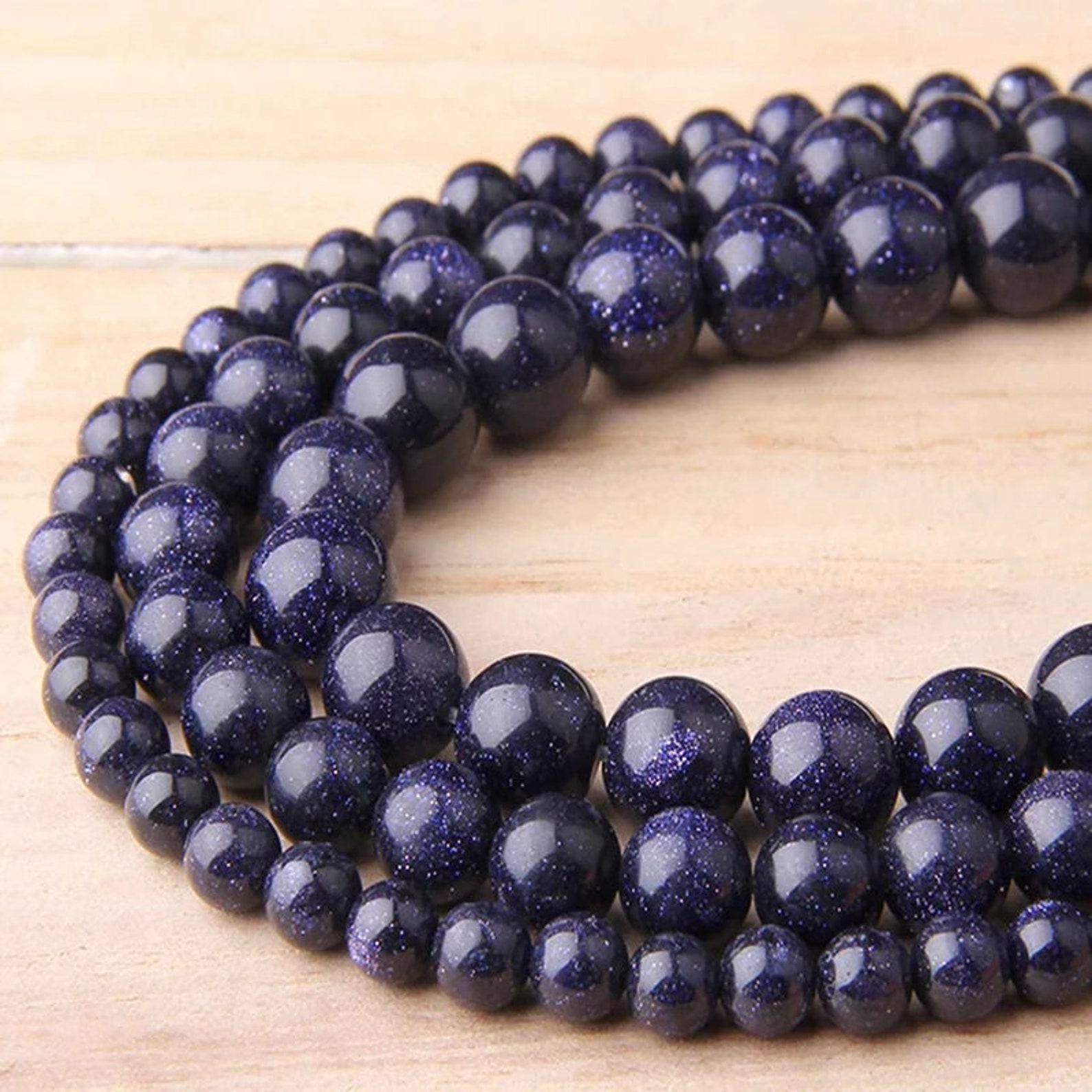 Blue Sandstone Beads 4/6/8/10/12MM Polished Gemstone Round - Etsy