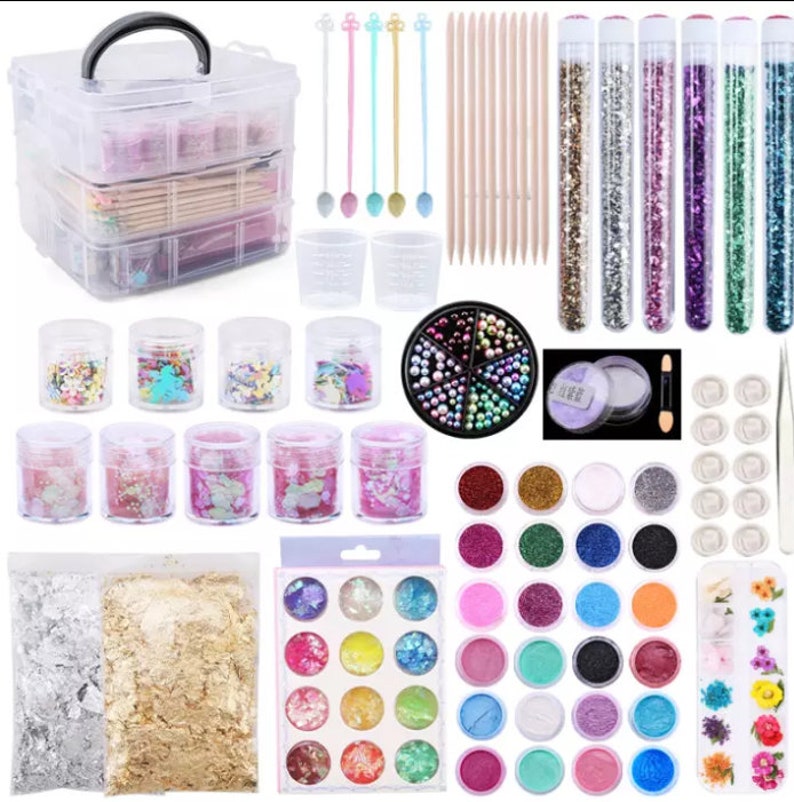 Epoxy Resin Accessories Kit With 3 Layers Box Filling Sequins Etsy