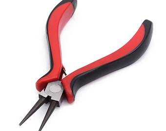 Portable Length 12cm Red Black Round Nose Pliers Mini Needle Nose Plier For Cutting Clamping Jewelry Making Hand Tools