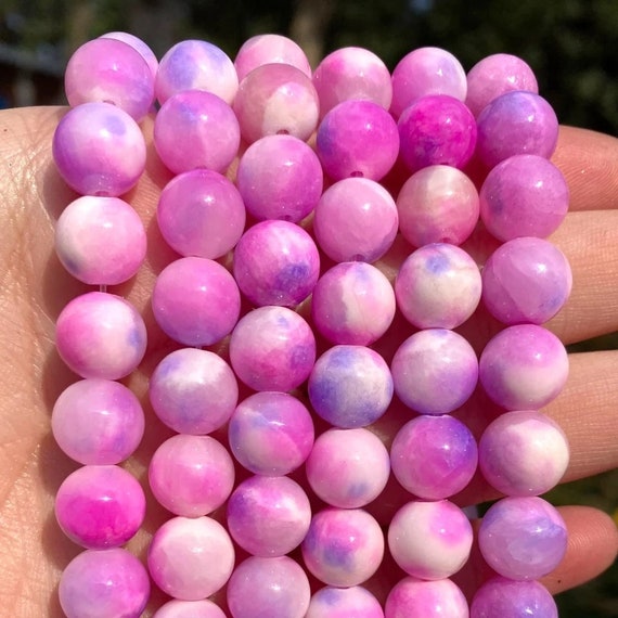 5 Strand Natural Lilac Jade Bead Round 8mm 16" Jewelry Gemstone Loose Craft DIY 