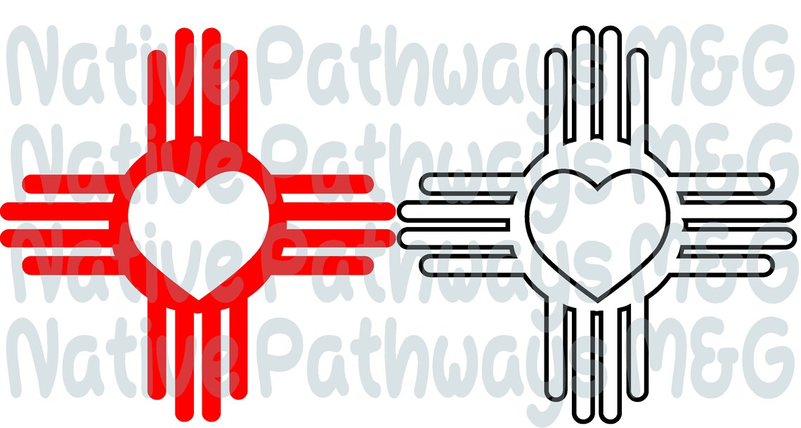 Download Zia Sun with Heart SVG Native American Digital Vector File ...