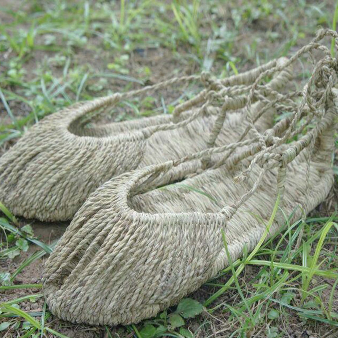 HandWoven Straw ShoesRetro Nostalgic Style Hemp Straw Shoes Etsy
