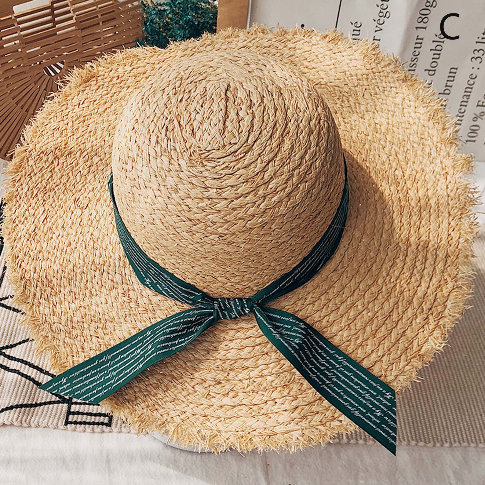 Foldable Woven Straw Hat Big Brimmed Hat Handmade Straw Hat Etsy