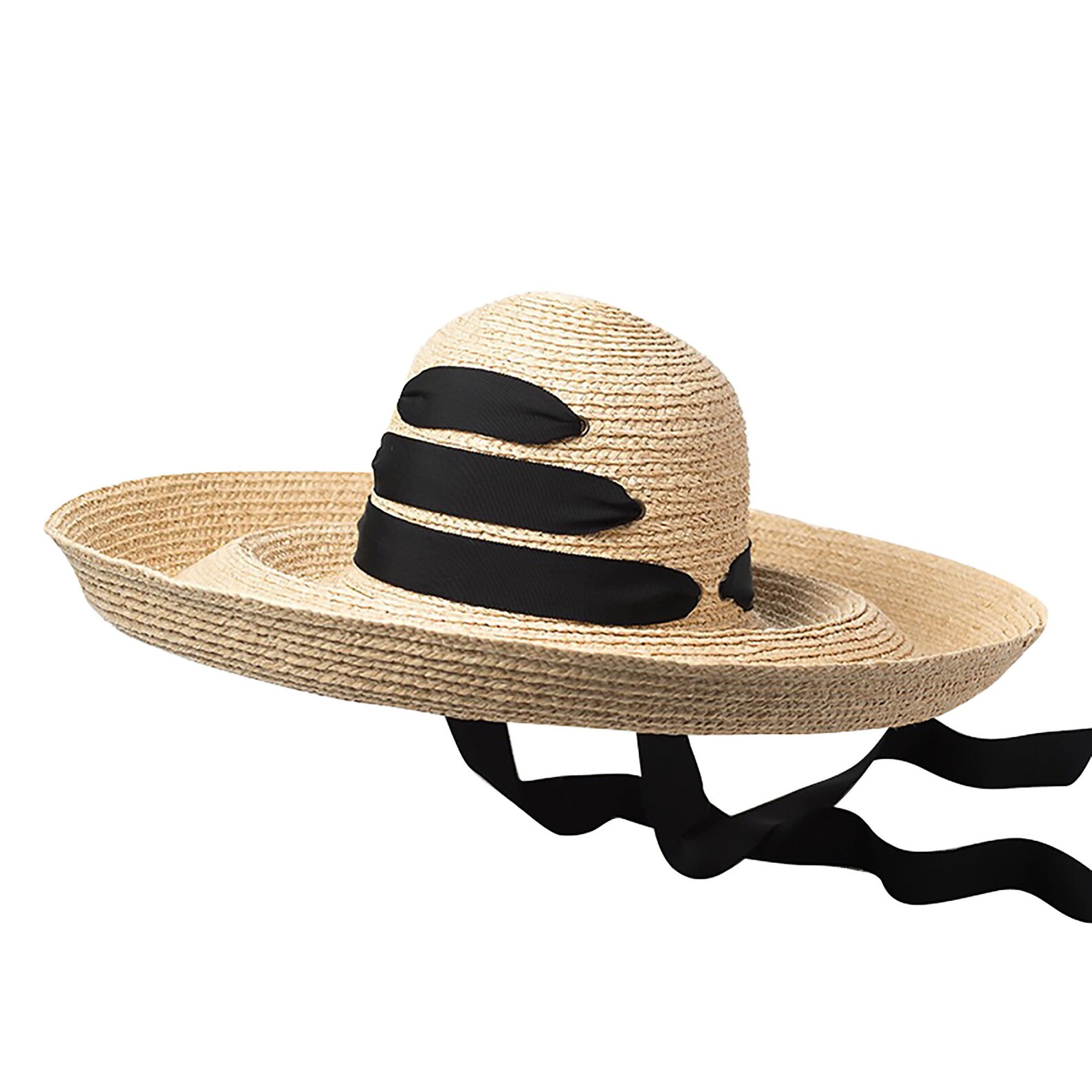 Retro French Straw Hat WideBrimmed Hat LaceUp Straw Hat Etsy