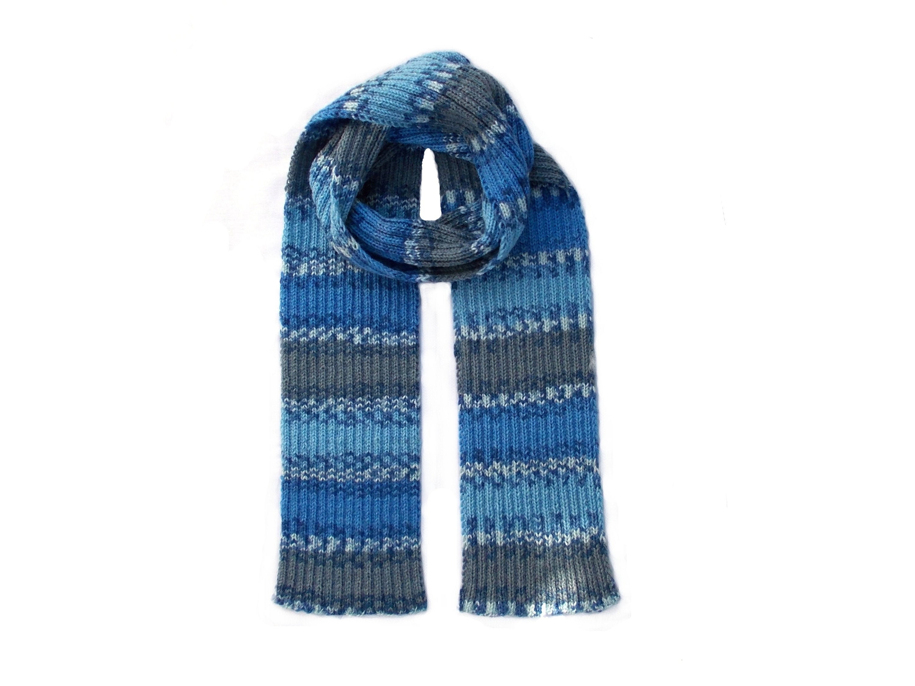 Mens scarves men knit scarf blue Scarf For Men men's Etsy
