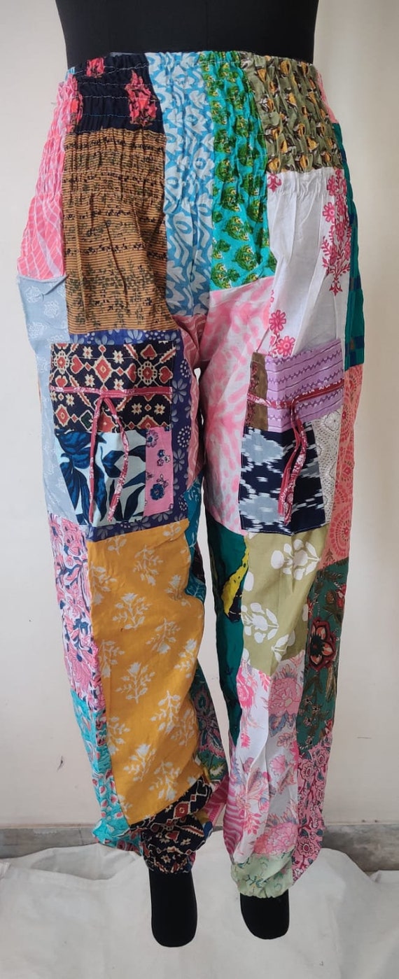 Set Of 2 Patchwork Harem Pants, Multicolor Assort… - image 7