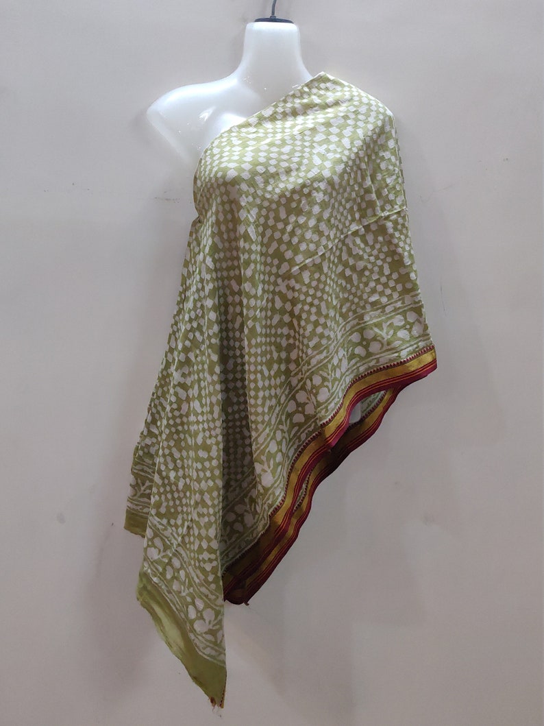 Green Handmade Bagru Block Print Natural Dye Sarong Cotton - Etsy