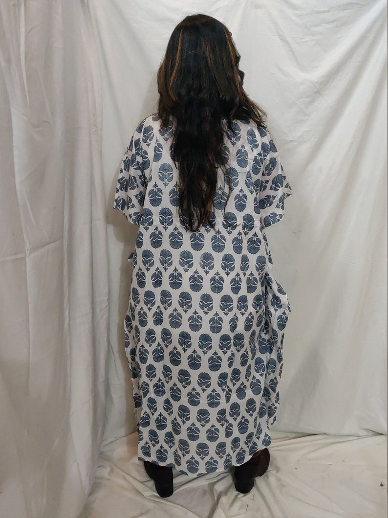 Blue Floral KaftanCaftan Dress Delivery Dress Maxi Dress Resort Coverup Summer Dress Gift for Her Night Wear Wedding plus dress