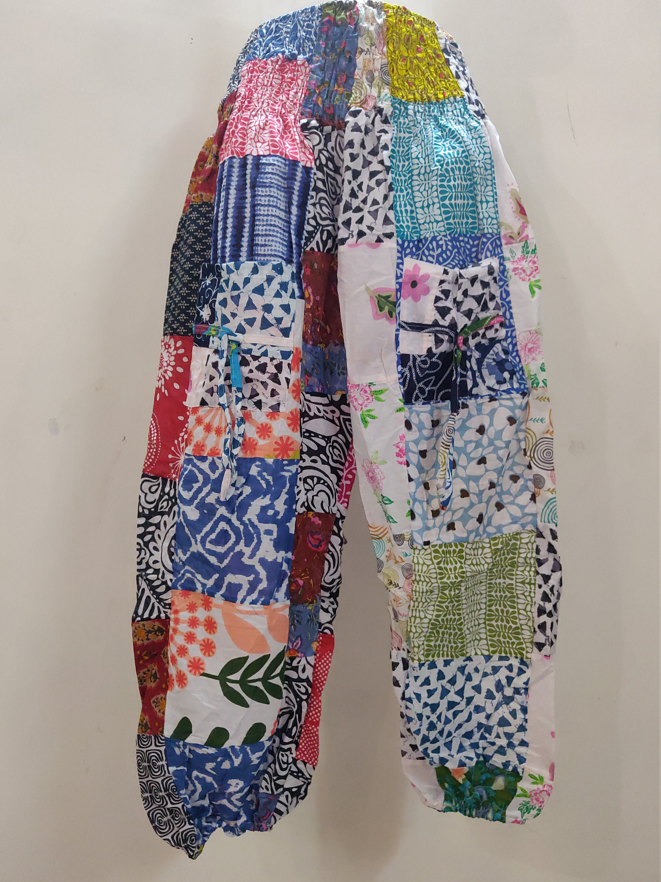 100 Cotton Patchwork Trendy Joggers Patched Bottom Pants For Etsy