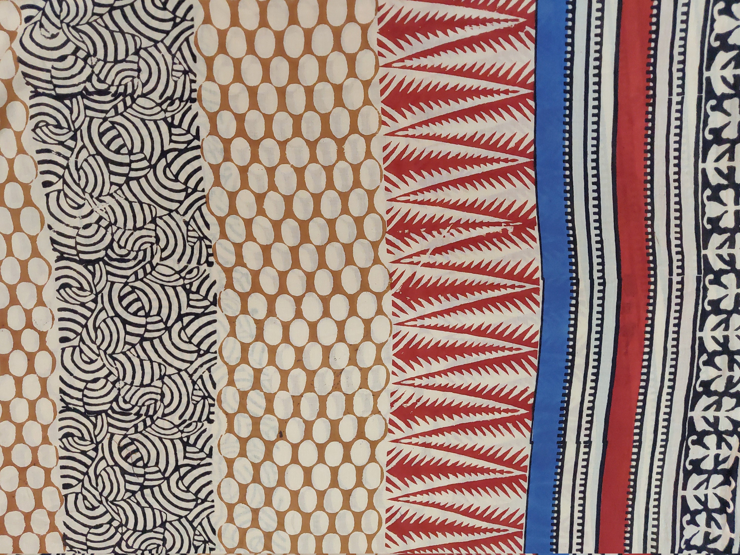 Hand Made Bagru Block Print Natural Dye Sarongcotton Bagru Etsy