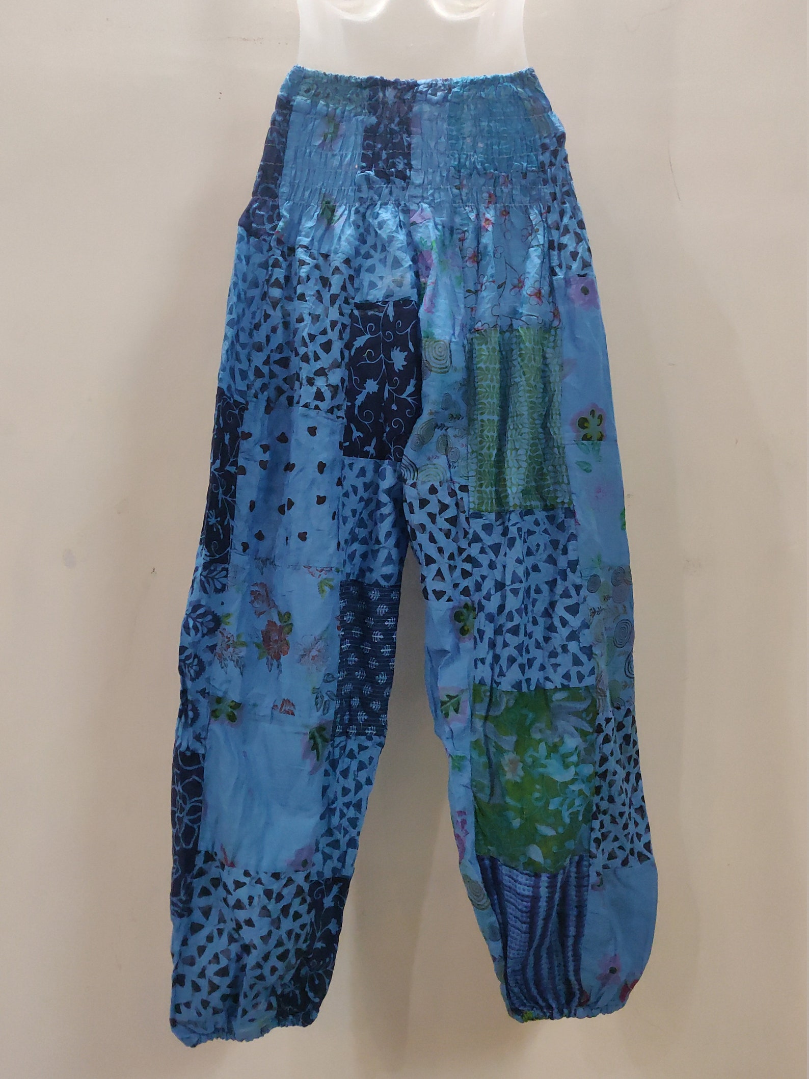 Blue Cotton Patch Work Harem Pajama traditional yoga pants | Etsy
