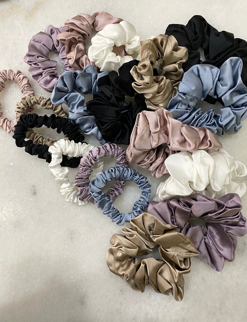 Pure Mulberry Silk Scrunchies/ Silk Hair Ties/ Hair Elastic/ Etsy Canada