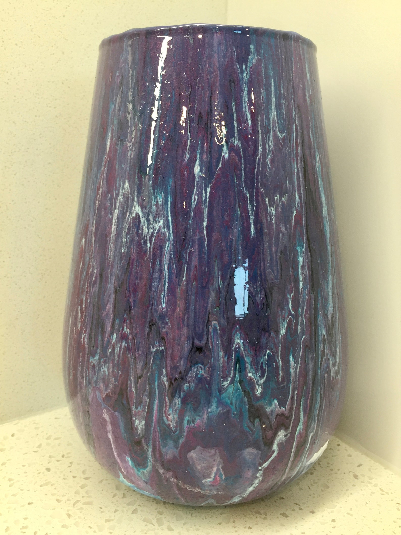 Paint pour vase decorative vase home decor flower vase Etsy