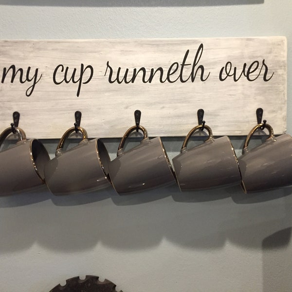 coffee cup rack / my cup runneth over