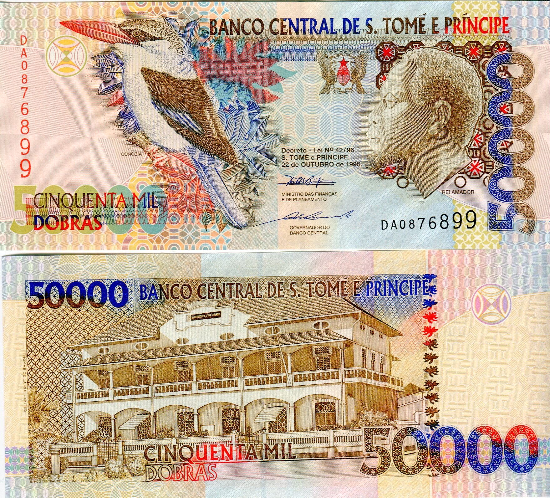Saint Thomas & Prince Island Banknote ( 50000 ) 50.000 Dobras 1996 Pick -  68a / B306a Banknote From Africa UNC. - Etsy Canada