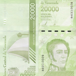 Venezuela Banknote 20000 Bolivares Geldschein Papiergeld aus Südamerika Bankfrisch UNC.