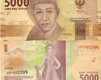インドネシア紙幣 5000 ルピア 156b インドネシアの紙幣 アジア銀行の