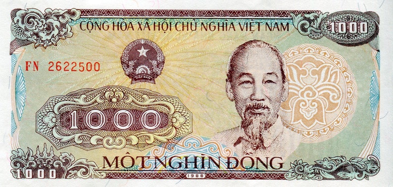 Vietnam Banknote 1000 Dong P106 1988 1989 Banknote Paper Money From ...