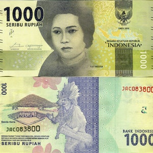 Indonesien Banknote 1000 Rupiah Geldschein aus Indonesien Papiergeld aus Asien Bankfrisch UNC.