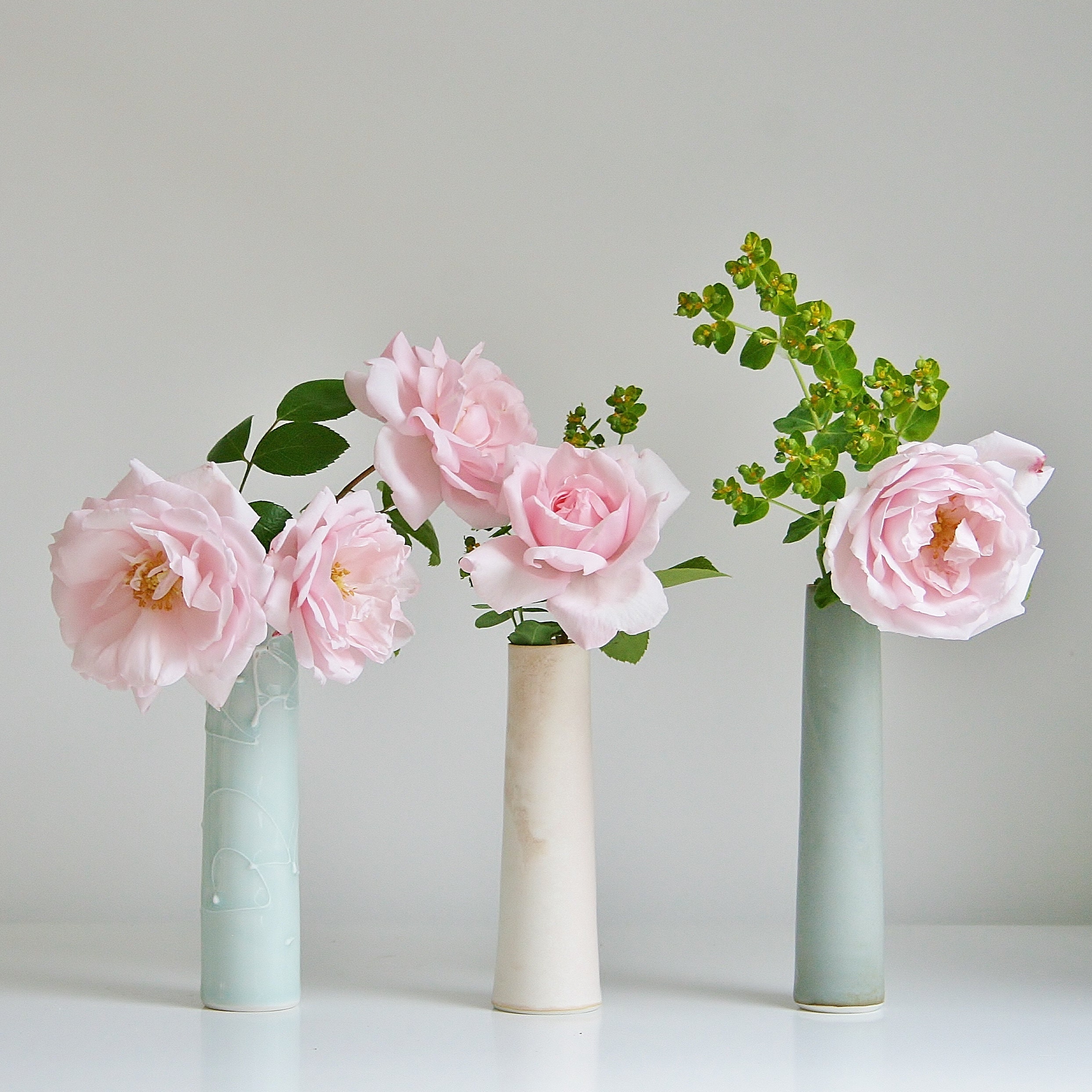 Porcelain Bud Flower Vase in Bluegreen Cylinder Vase Etsy UK