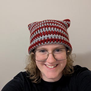 Striped Cat Ear Beanie