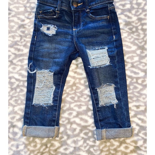 Distressed Jeans - Etsy