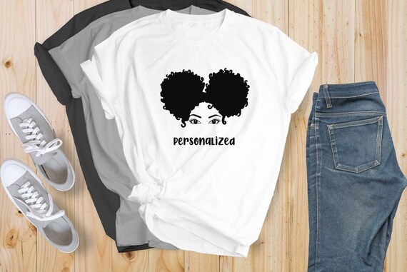 Natural Hair Afro Puffs T-Shirt For Black Girls & Teens Natural Hair Afro Puffs T-Shirt For Black Girls & Teens