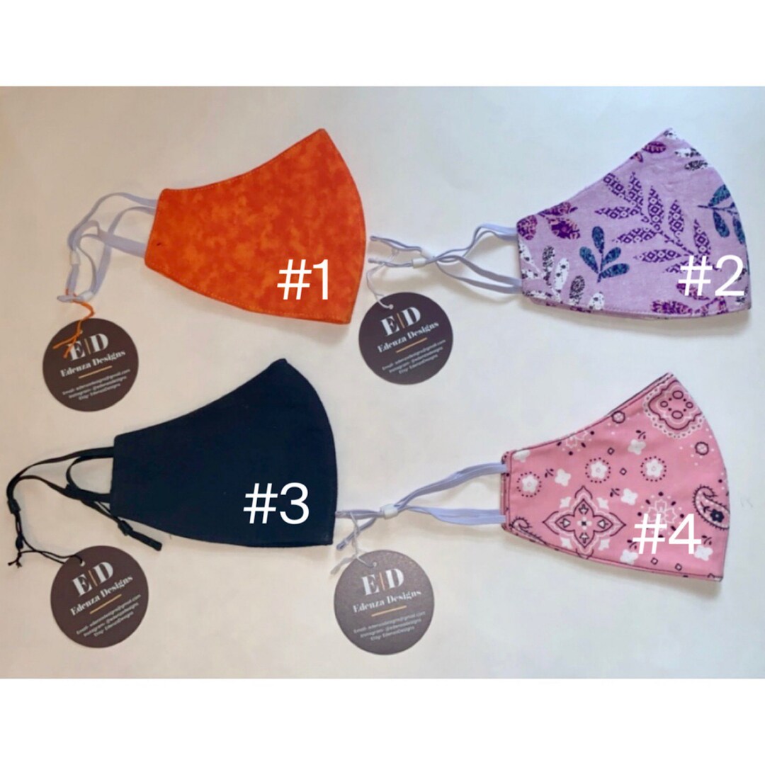 Cotton Mask With Interfacing Adult Face Mask Face Cover Etsy