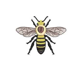 Honey Bee embroidery with or without fringe thorax 3 sizes *DIGITAL DOWNLOAD*