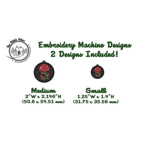 Rose Pendant/Charm FSL Machine Embroidery File *DIGITAL DOWNLOAD*