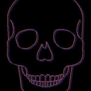 Skull Anaglyph Embroidery Machine Design *DIGITAL DOWNLOAD*