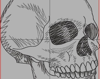 Skull Sketch MACHINE EMBROIDERY FILE *Digital Download*