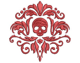 Skull Damask embroidery machine *DIGITAL FILE* 4 sizes