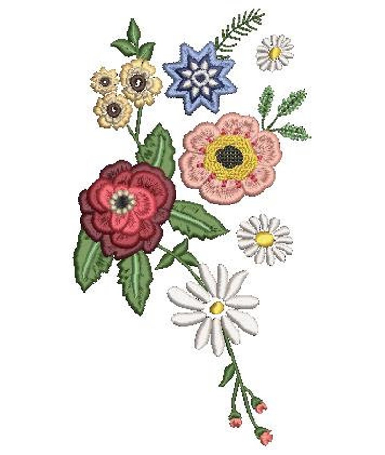 Spring Bouquet Machine Embroidery ALL the Files (4 Versions) *DIGITAL ...