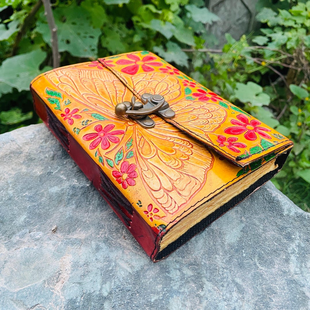 Butterfly Book of Shadows Leather Journal 200 Pages Deckle Art Book for ...