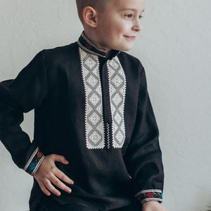 Ukrainian Vyshyvanka for Boys – Handmade Embroidered Shirt for Kids, Traditional Linen Shirt