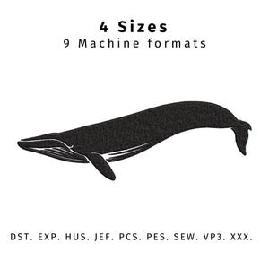 Blue Whale Silhouette Embroidery Design: Sea Animal File (Instant Download)