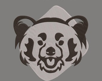 クマの顔の刺繍デザイン - 4つのサイズ、9つのフォーマット