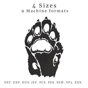 Animal Paw Print Machine Embroidery Design (Digital Download)