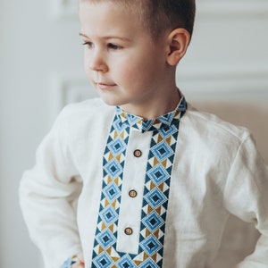 Ukrainian Shirt with Embroidery for Boy – Linen Embroidered Shirt | Folk Vyshyvanka for Kids, Ages 2–11
